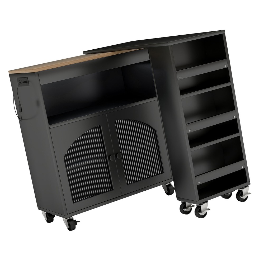 Modern Kitchen Island With Storage Rolling Cart