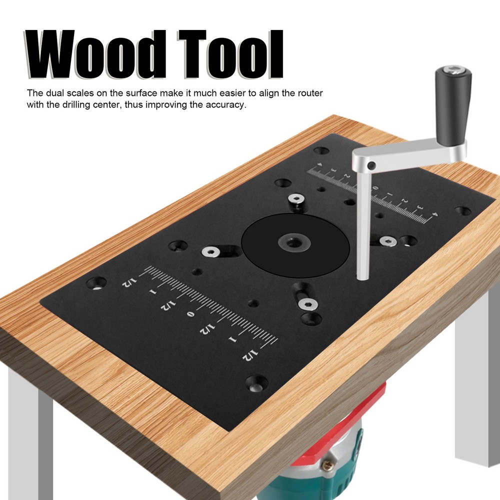 Router Table Insert Plate Lift System Base Board Accessory For Woodworking Black