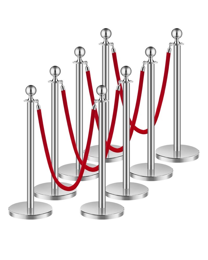 VEVOR 8Pcs Stanchion Posts Crowd Control Queue Barrier Sand Injection Base