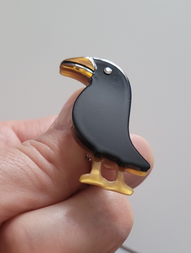 Acrylic bird brooch