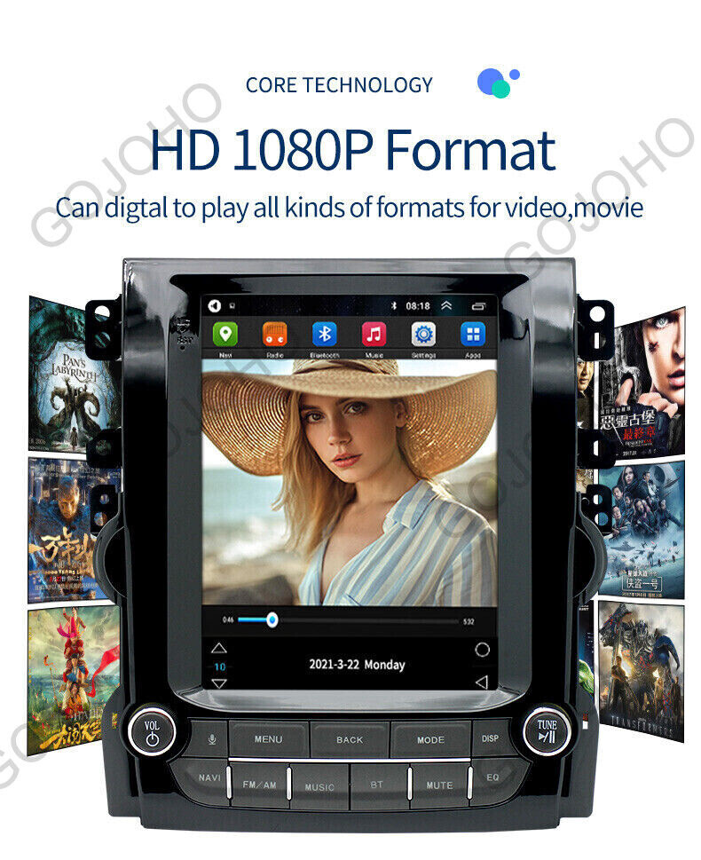 64GB Tesla style For Chevrolet Malibu Radio 2012 Car Stereo Android appleCarplay