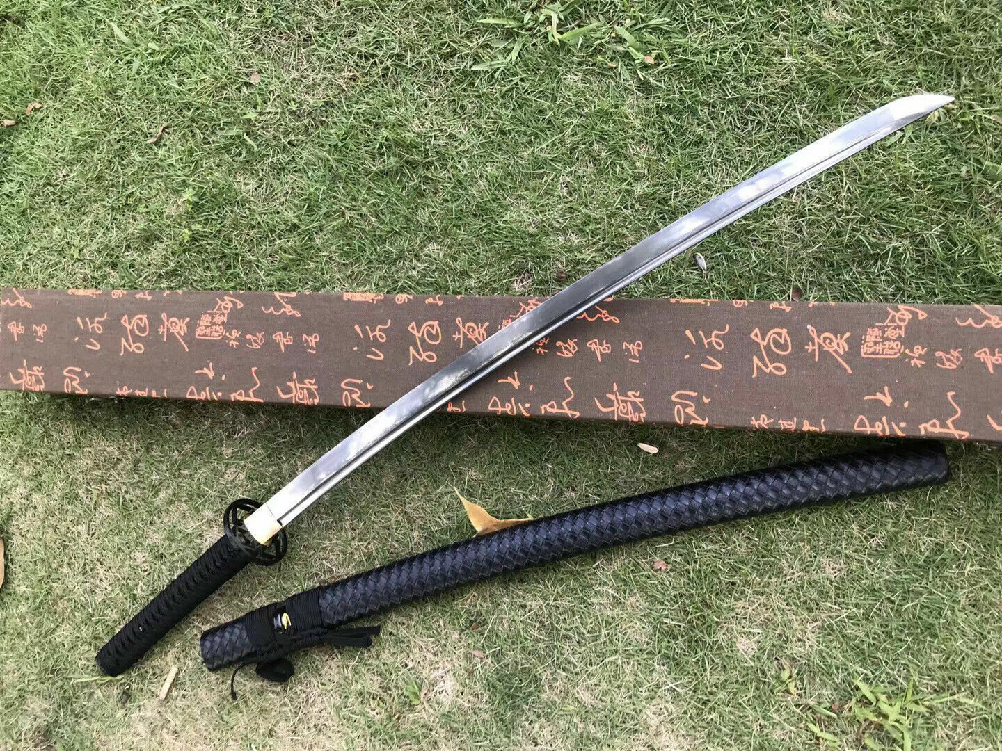 HANDMADE JAPANESE SAMURAI KATANA SWORD DAMASCUS FOLDED STEEL SHARP FULL TANG