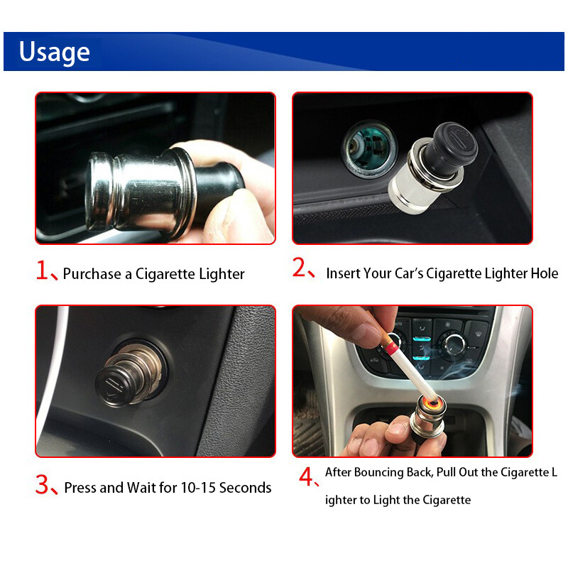 Motorcycle Car Cigarette Lighter Socket Plug 12V Universal Vehicle Accessories