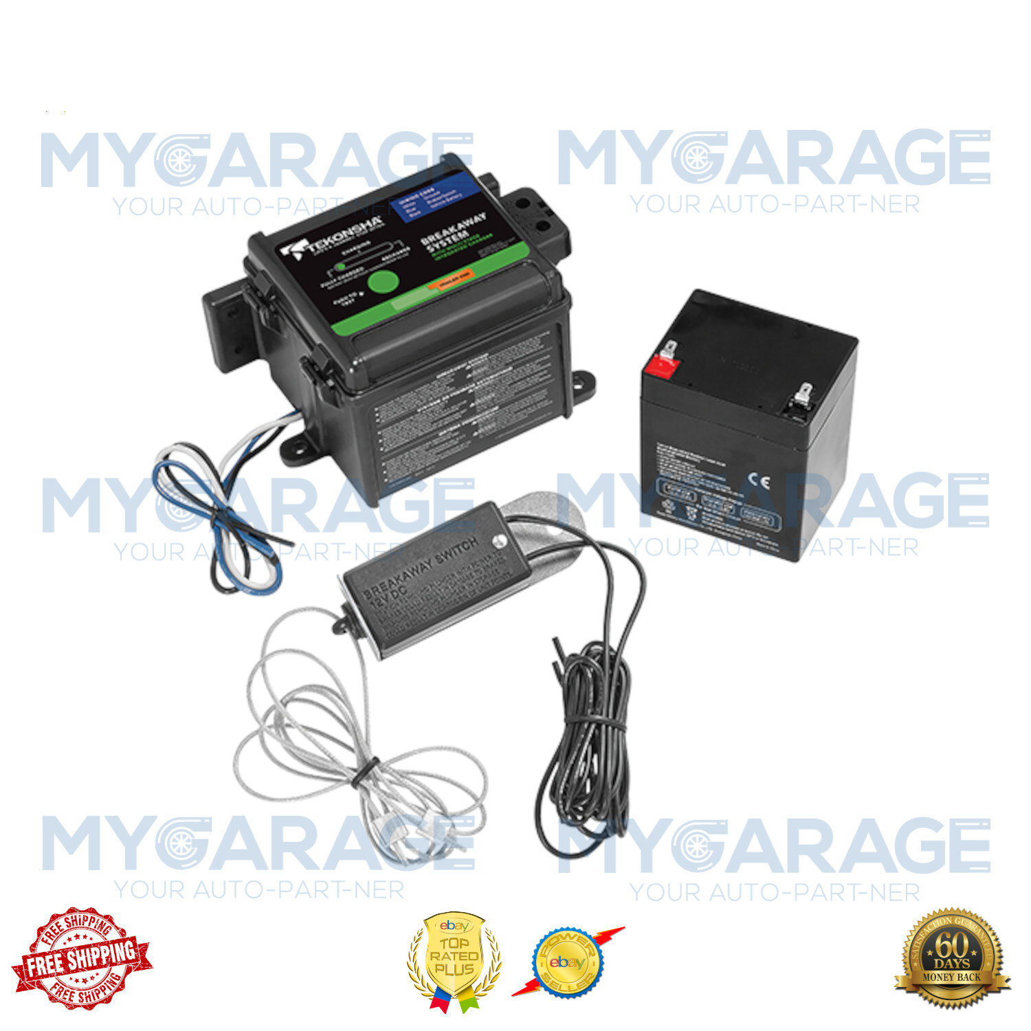 Tekonsha Breakaway System Fits 1 to 3 Axle Trailers w/Electric Brakes 5 Amp / Hr