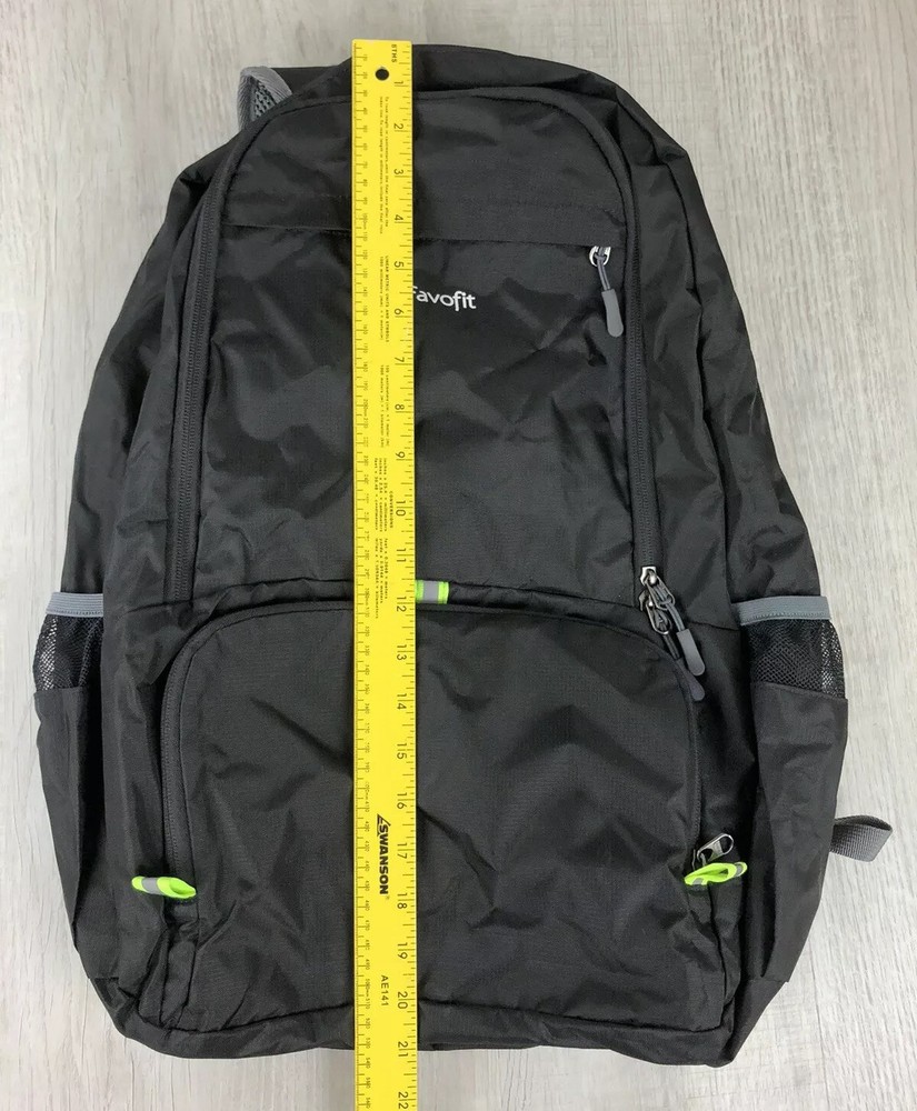 Favofit Backpack Black Lite Weight Packable Soft Shell 19x11x7” inch Climber Bag
