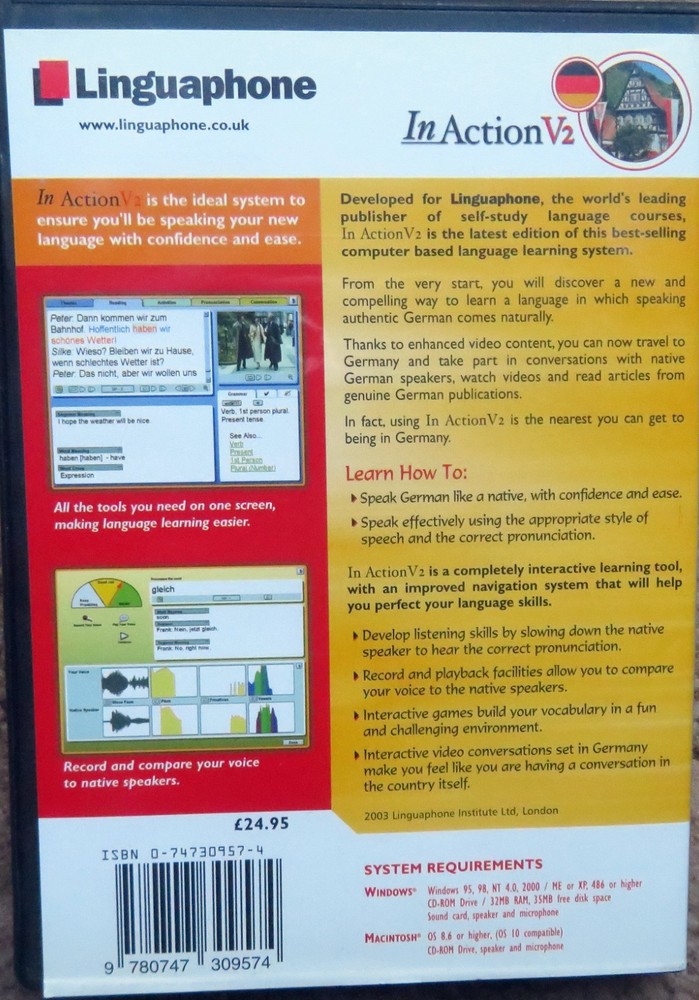 GERMAN IN ACTION V2 - Linguaphone - CD-ROM - Windows / Mac