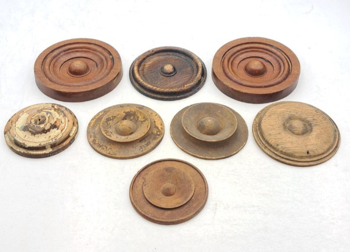 Antique Wooden Decorative Rosette Furnisher Wall Decorations Old Vintage Lot