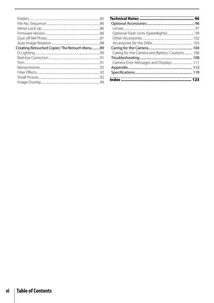 Nikon D40x — User Guide Manual Reference — 1/2 Size, 5.5" x 8.5" Small Compact