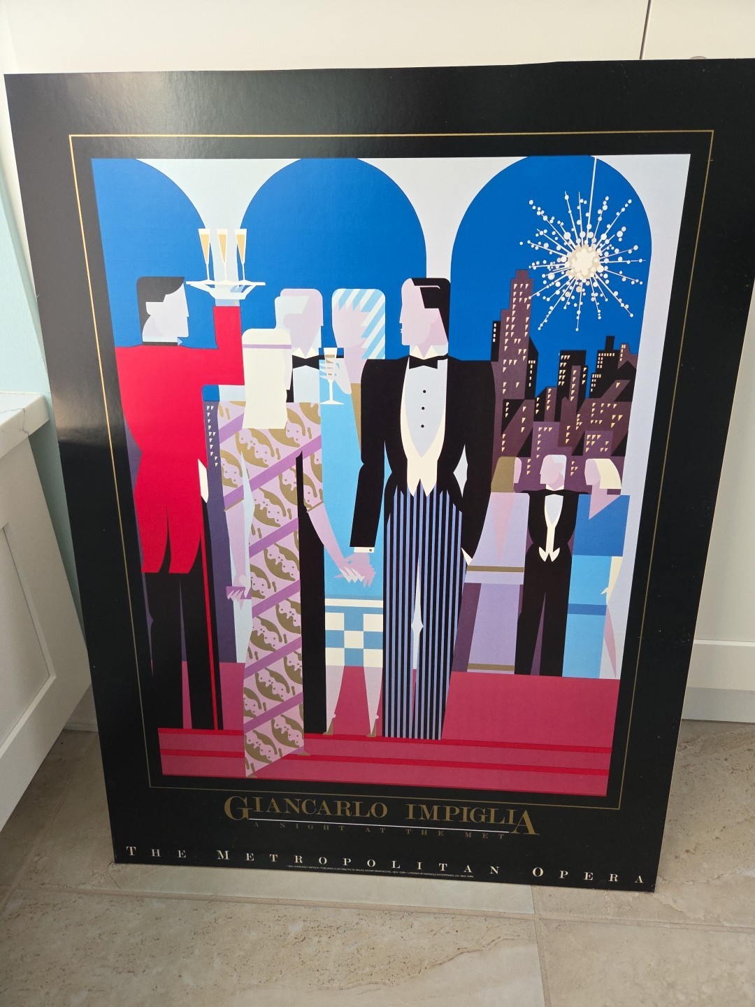 1984 GIANCARLO IMPIGLIA The Met Opera Poster On Board 25" × 30"