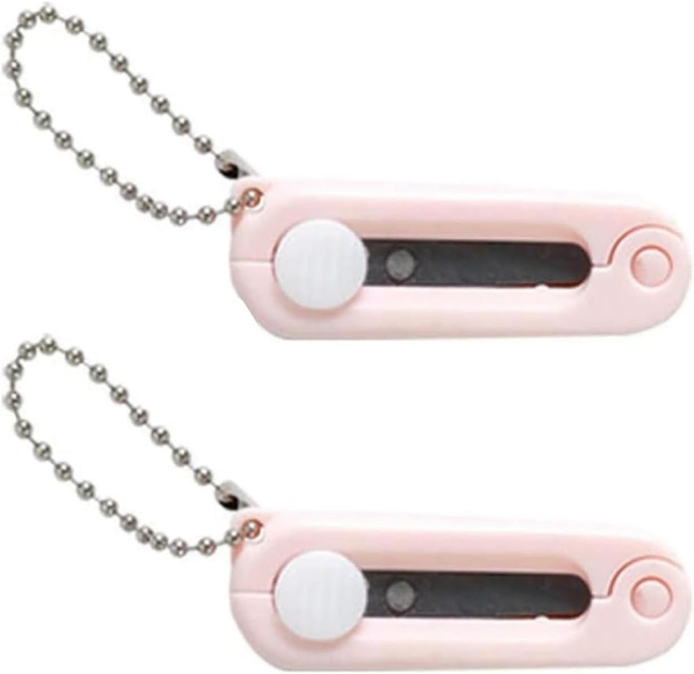 2Pcs Pink Keychain Scissors,Folding Scissors,Safe Portable Travel,Foldable Te...