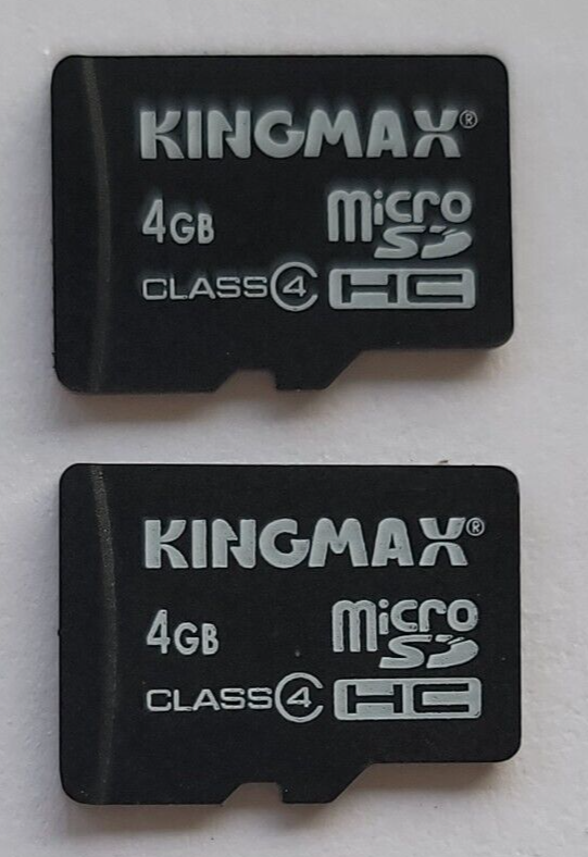 2X Data Storage Card Micro SDHC Card 4GB Picture Storage KingMax Class 4 Memory