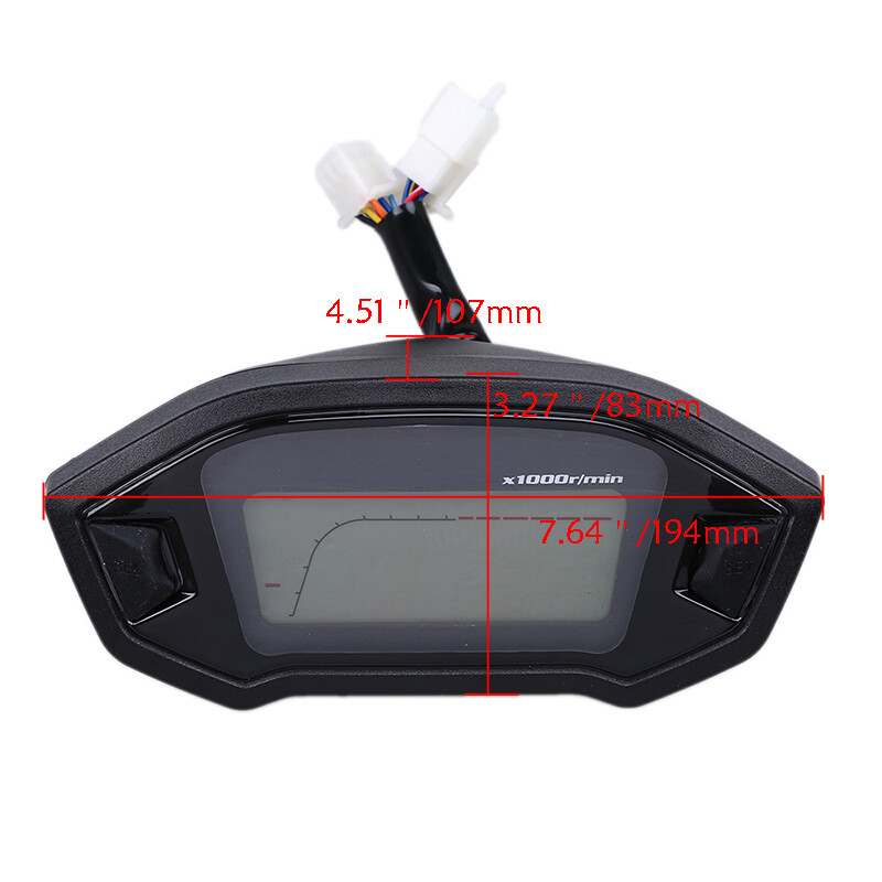 LCD Digital Backlight Odometer Sensor Speedometer Tachometer Gauge Trip Meter