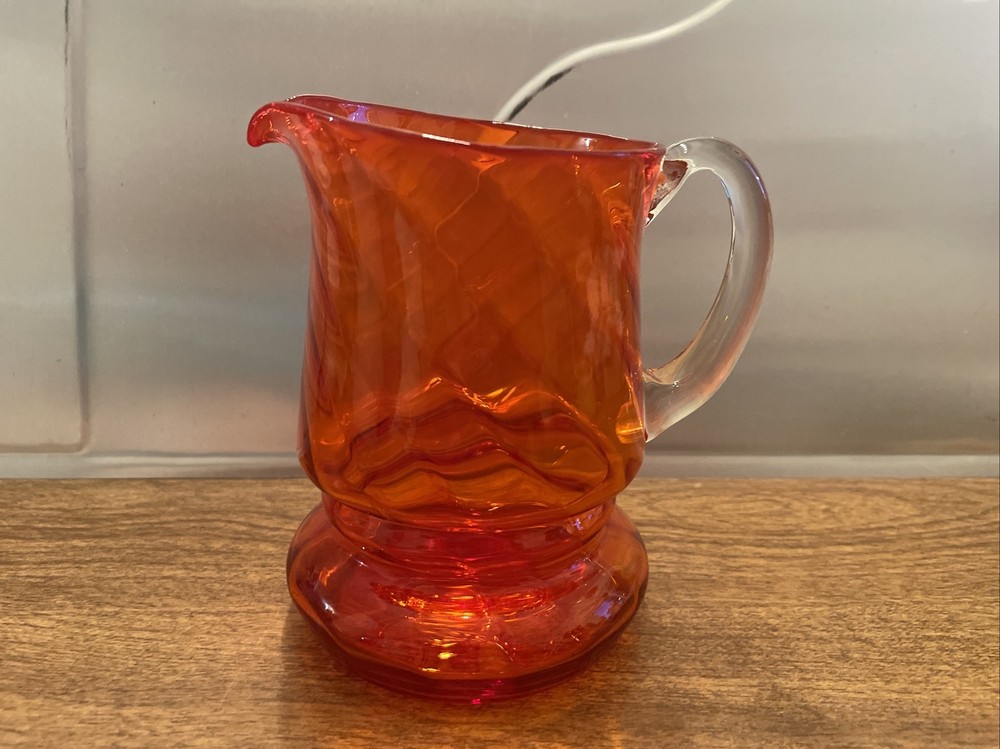 Vintage Orangle Glass Pitcher