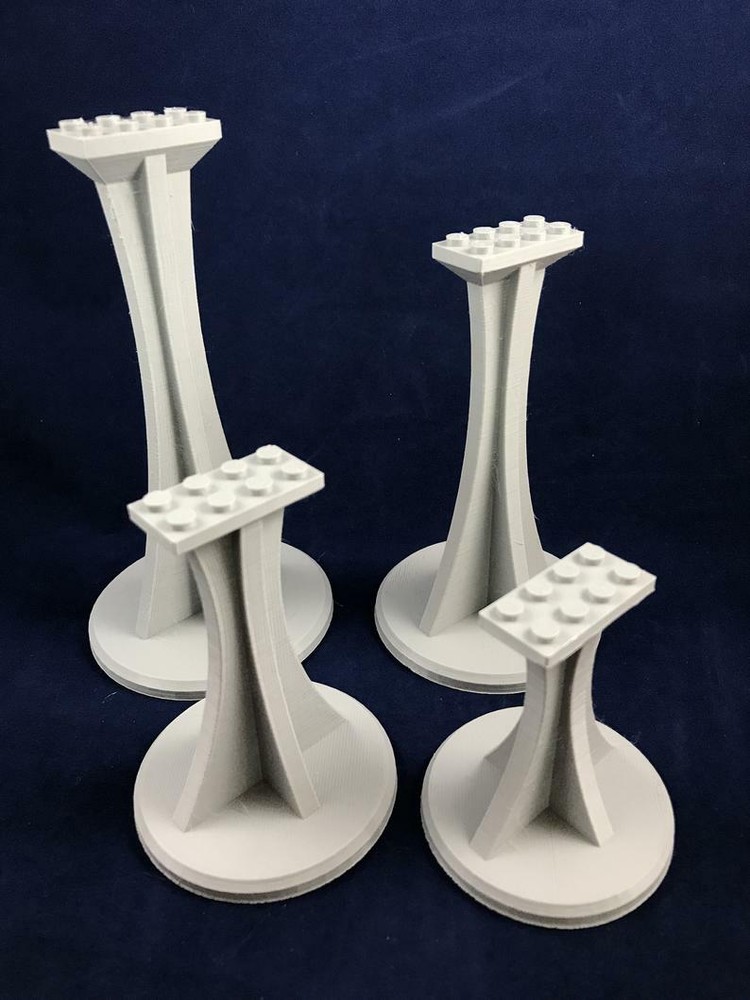 Flight/Display Stands (Brick System Compatible - Various Styles) - 3D Printed