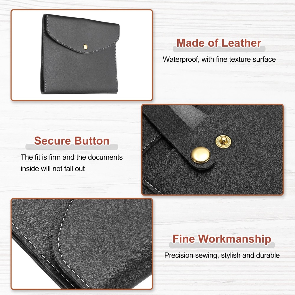 Planner Cover, Leather A5 Notebook Cover, Black