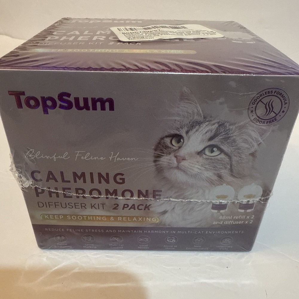 Cat Calming Pheromone Diffuser Starter Kit: 2Pack - 2 Diffusers & 2 Refills
