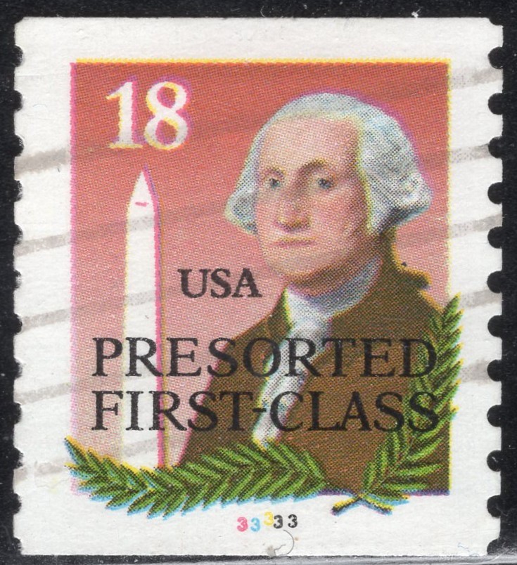 2149a - 18c Washington - Precanceled - Plate # single - Pl# 33333 - Used