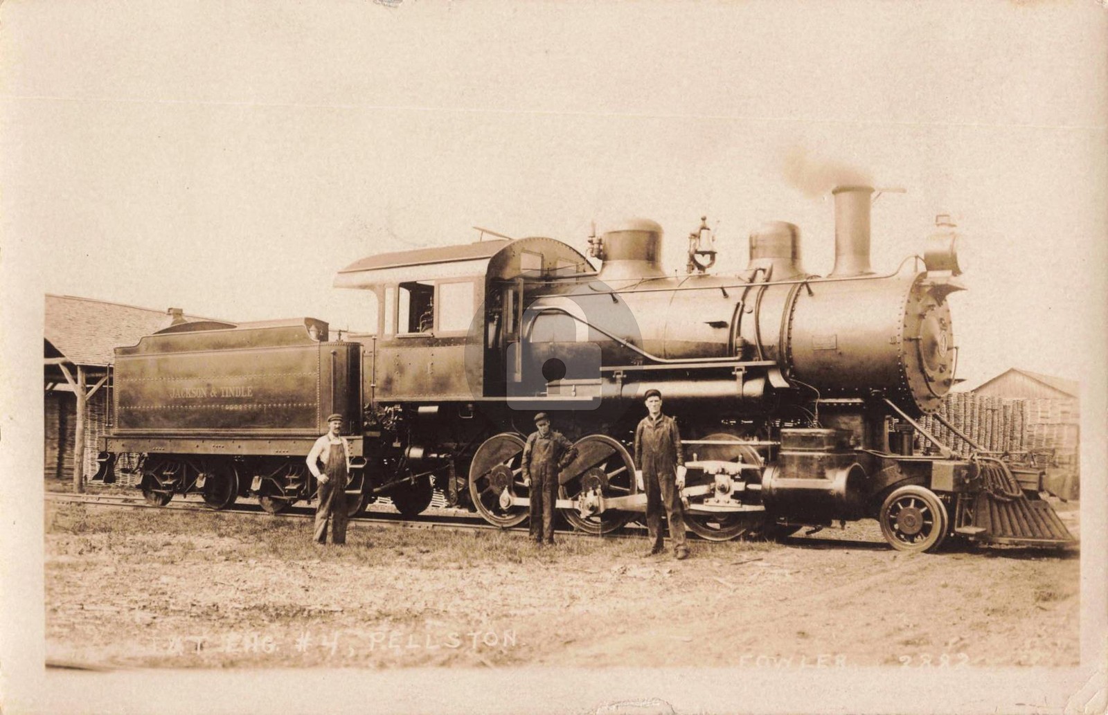 Railroad Engine #4, Pellston MI Michigan 1915 RPPC Photo Postcard COPY
