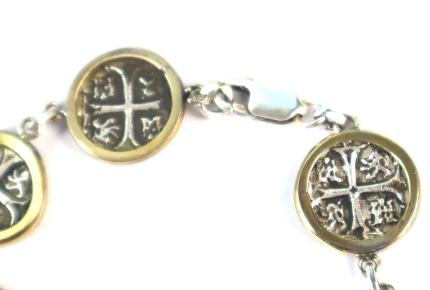 Atocha Shipwreck Colonial Pirate Coin Sterling Silver Bracelet 8"