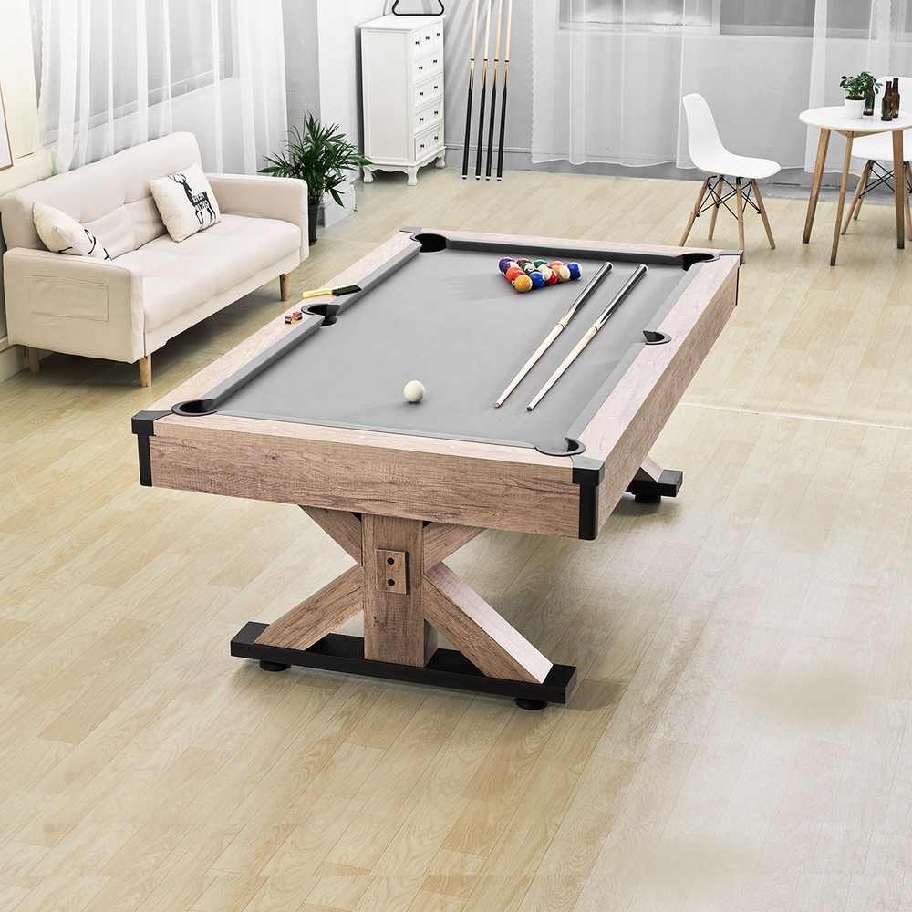 Uimoso 7ft Billiards Table Combo Set 3-in-1 Multi Game Pool Table Full Accessory