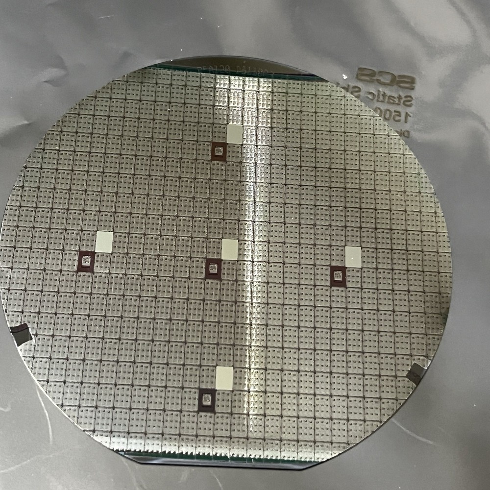 4 Inch Silicon Wafer With Dotted, Rectangular Die, As Pictured