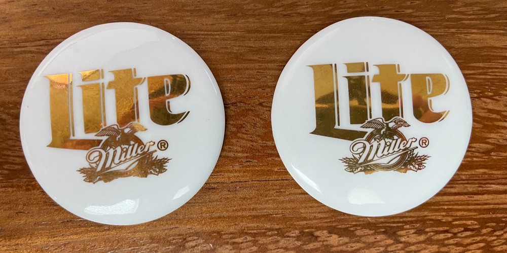 Vintage Miller Lite Ceramic Buttons - Great Find! Rare!