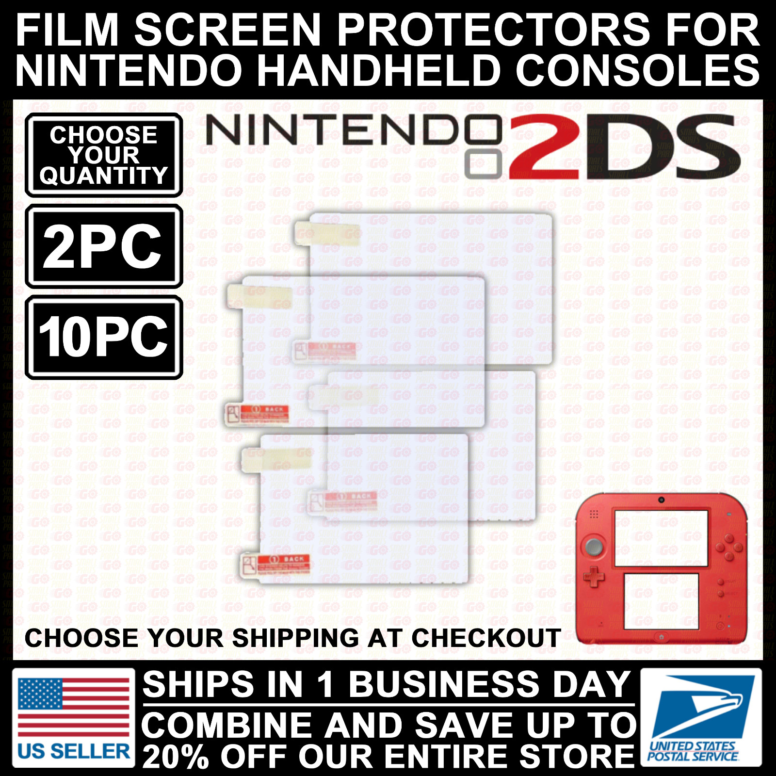 Film Plastic Screen Protector For Nintendo 2DS - Original 2DS Model Console