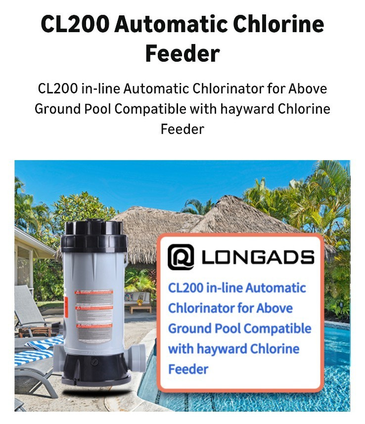 Automatic Chlorinator Feeder CL200 Inline Pool Hayward Replacement 9lb Capacity