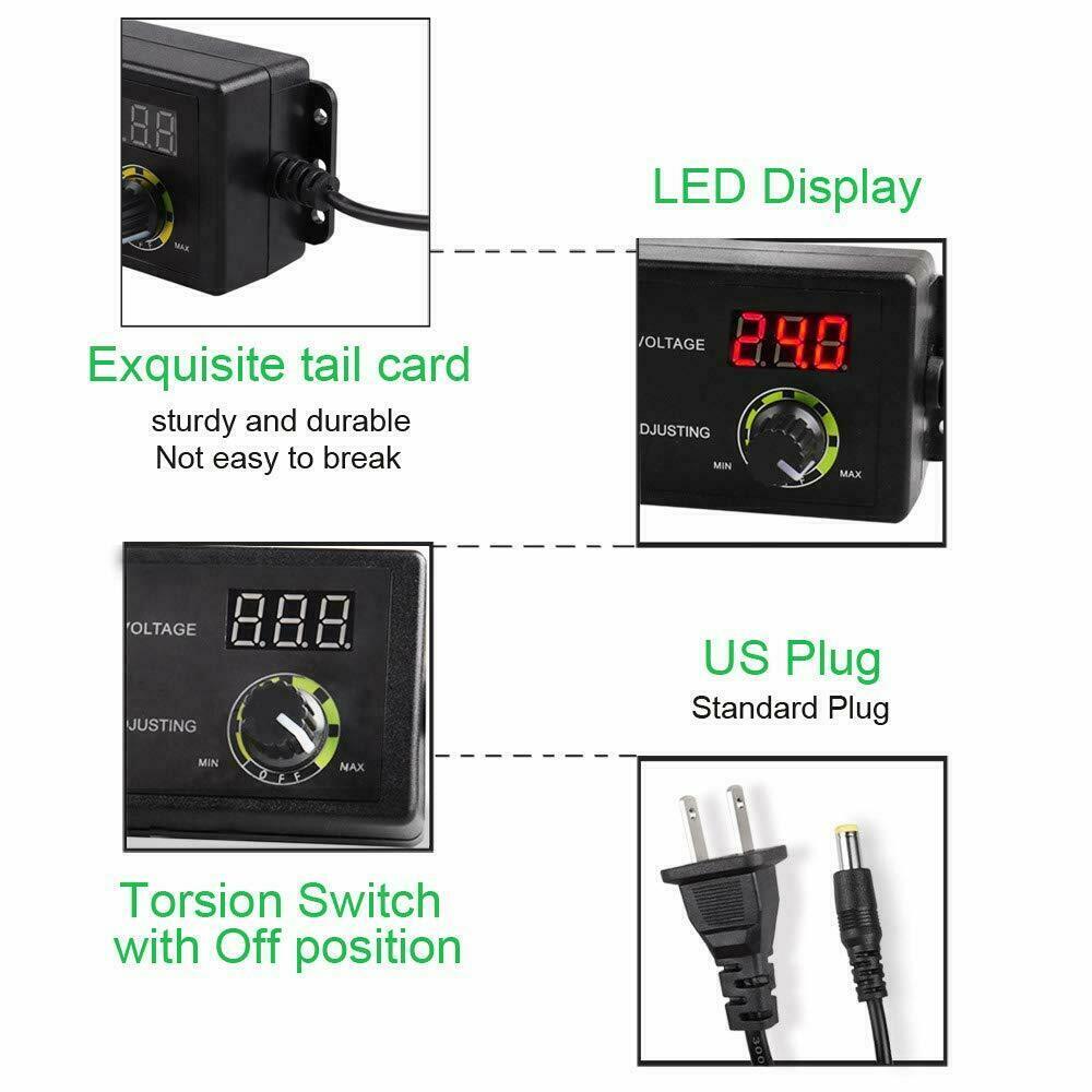Adjustable AC/DC 60w Power Supply Adapter Charger Variable 3V-24V Universal