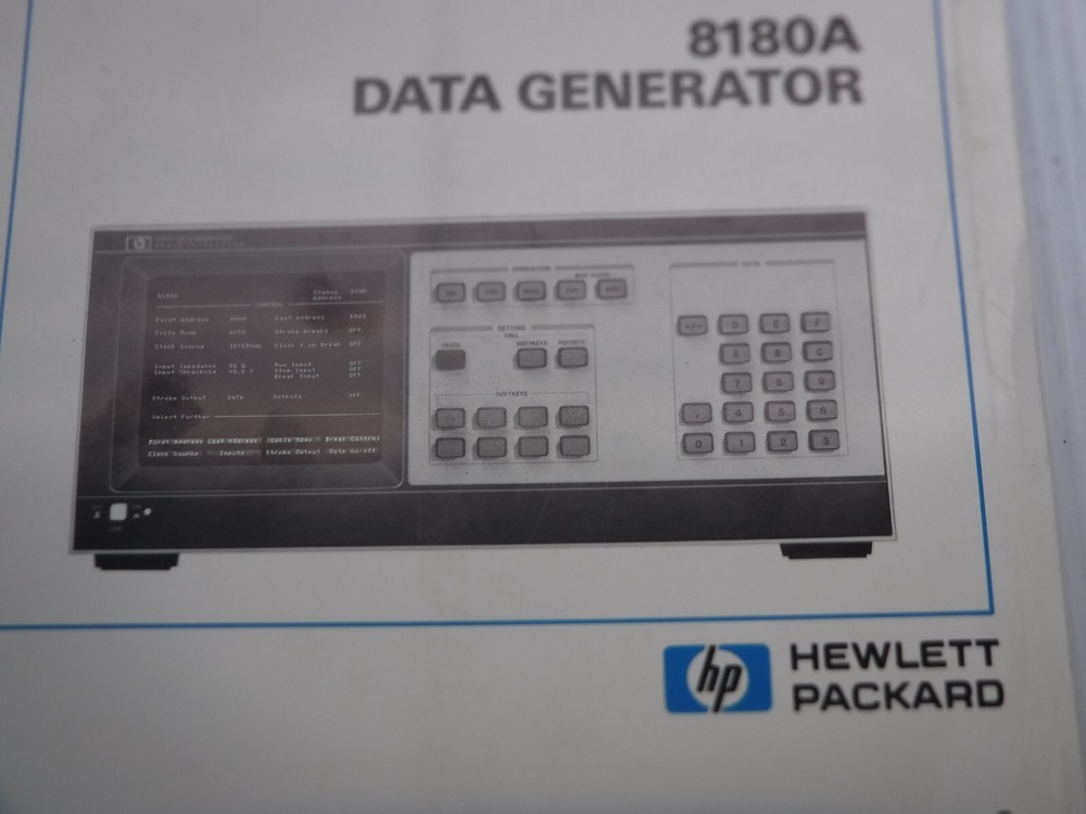Hewlett Packard 8180A Data Generator Manual 08180-90006