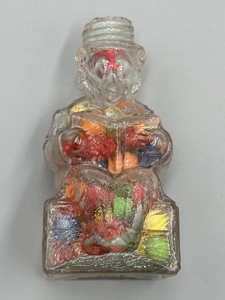 c 1910 Learned Reading FOX BOTTLE or BEAR Glass CANDY CONTAINER Antique E&A 470