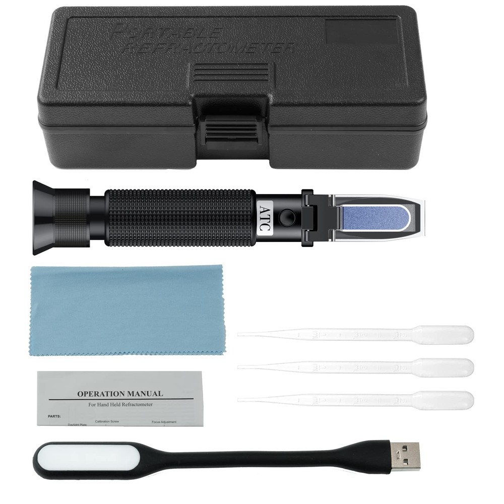 Salinity Refractometer, 0-100 PPT, 1.000-1.070 Specific Gravity, ATC, Aquarium