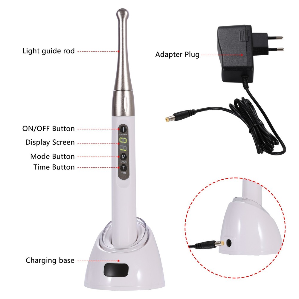 Woodpecker Style Dental iLED Curing Light Lamp Wireless 1Second Curing 2500mw/c㎡