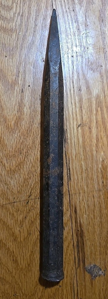 Antique Hand Forged Steel Cold Chisel Blacksmith Tool 12” Primitive Industrial
