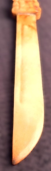 ANTIQUE CHINESE JADE KNIFE/DAGGER FEATURING "FOO DOG" HANDLE- 12" LENGTH