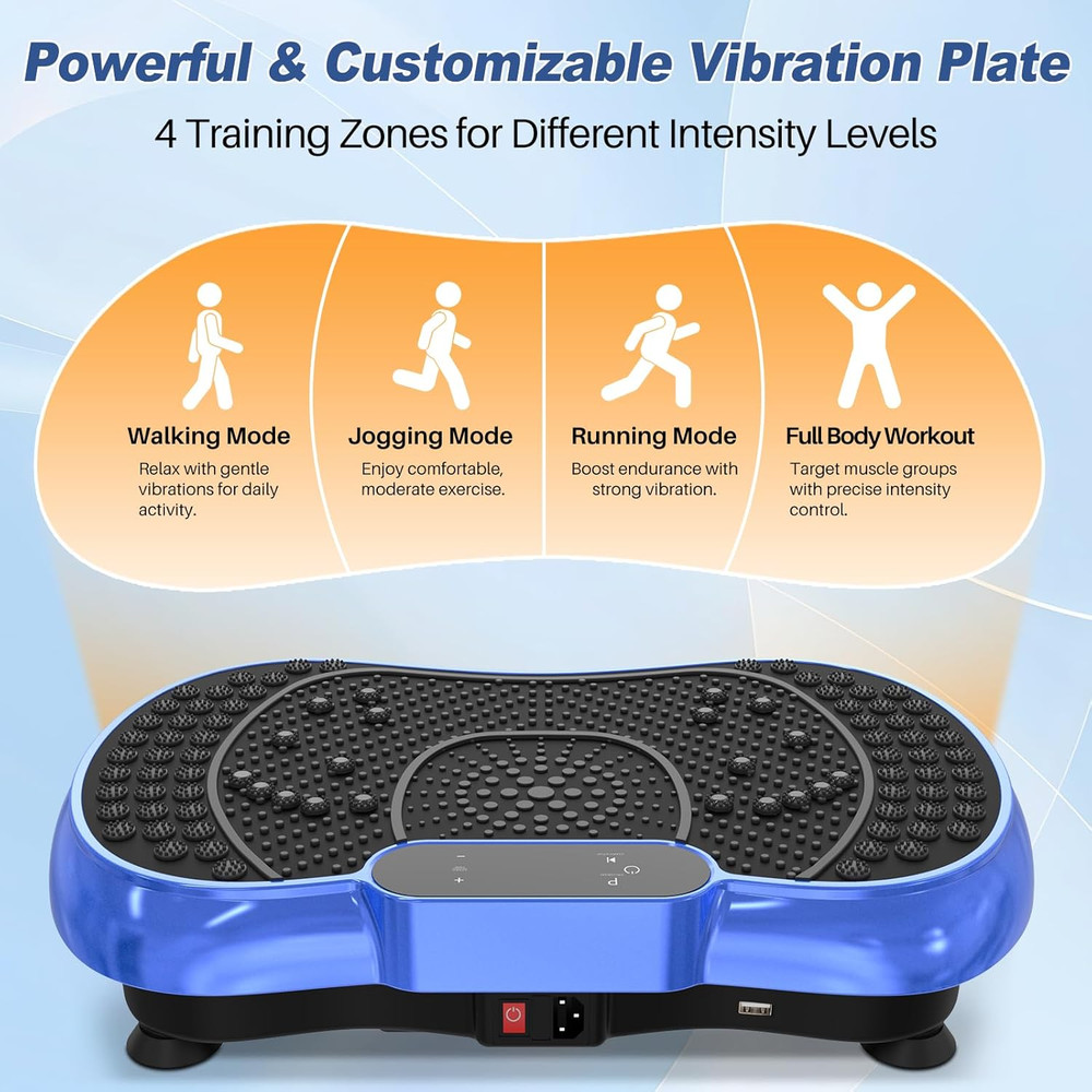 Vibration Plate Exercise Machine – 100-Speed Platform, 450 Lbs Capacity, with Re