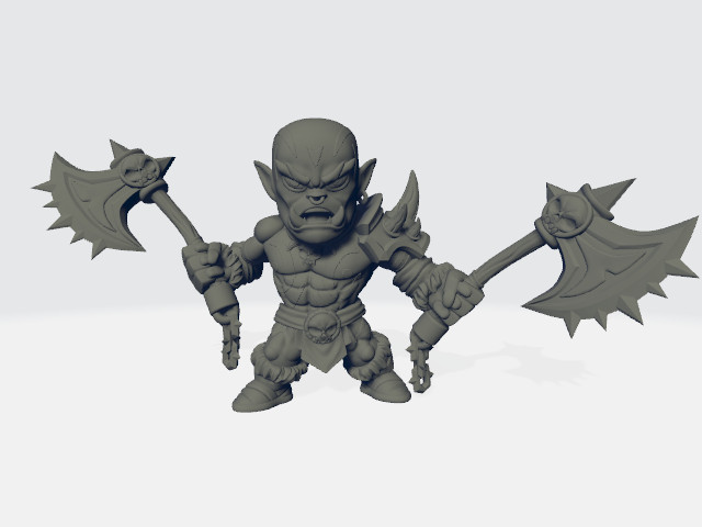 Chibiatures - Orc W/Double Axes