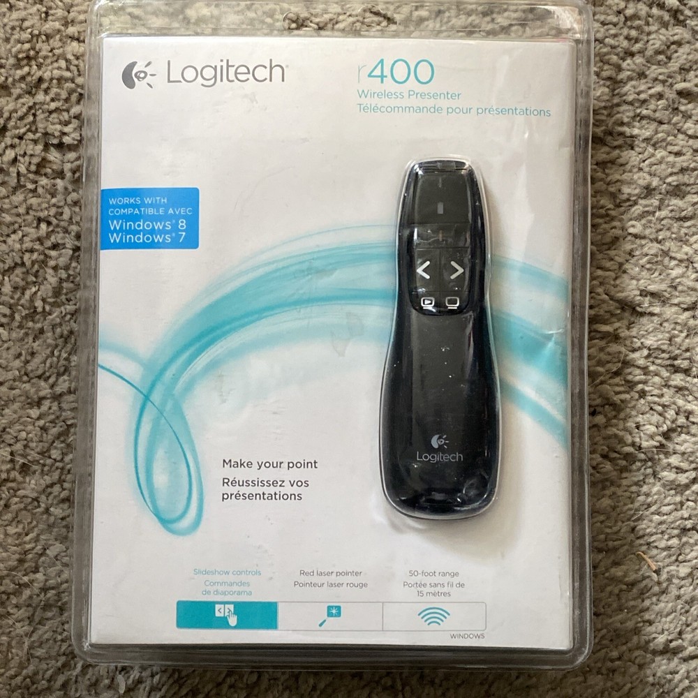 Logitech R400 Presenter Remote Control & Laser Pointer 910-001354
