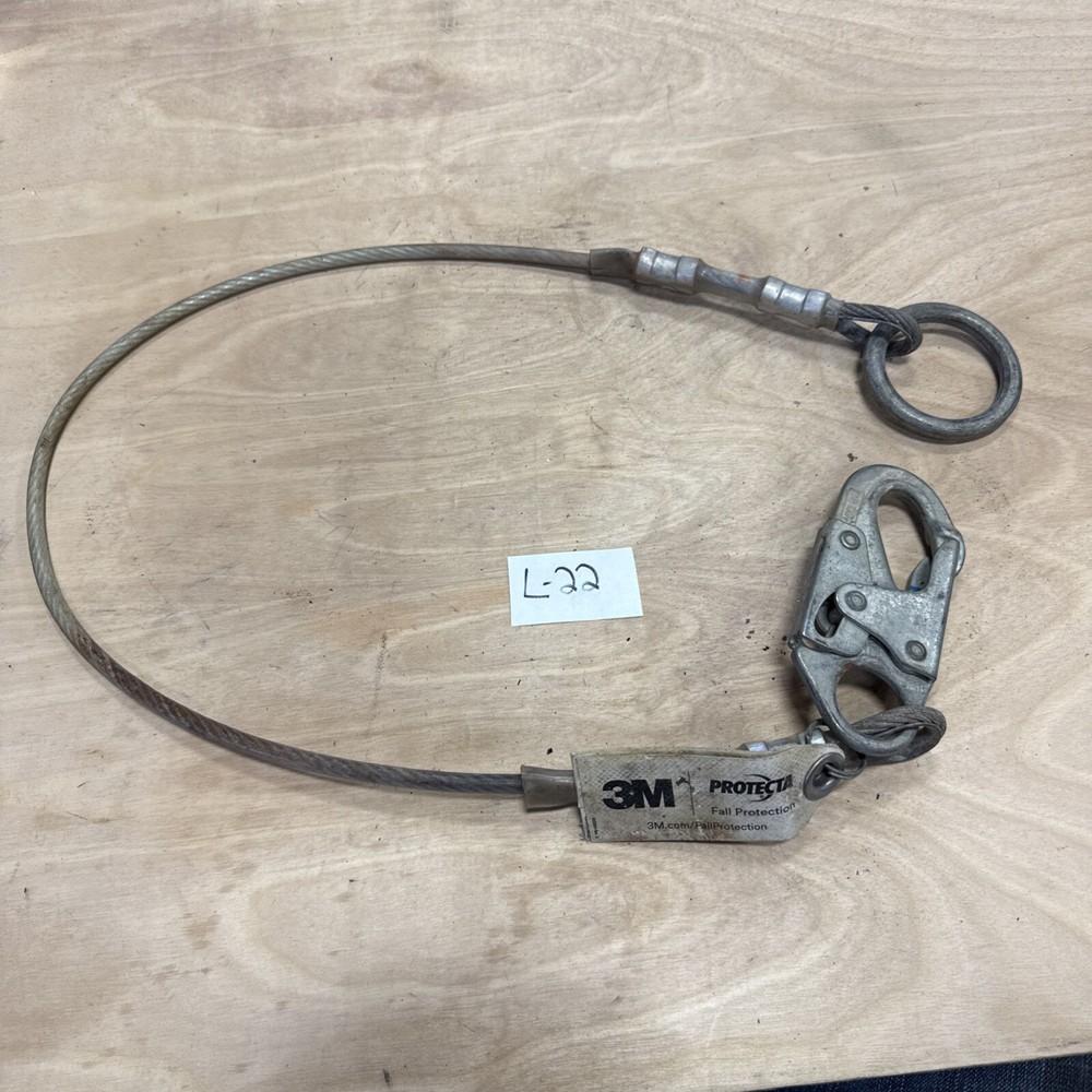 3M™ PROTECTA® PRO Cable Anchorage Extension, Snap Hook & O-Ring Used AJ408AG4 4’