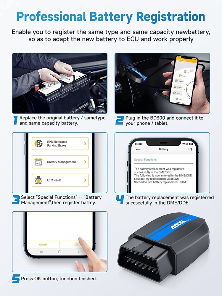 ANCEL BD300 For BMW Bluetooth All System Scan Tool OBD2 Scanner Car Diagnostic