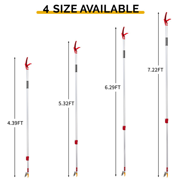 Long Reach Pruner Garden, Cut & Hold Telescopic Pole Pruner, Fruit Picker Tree B