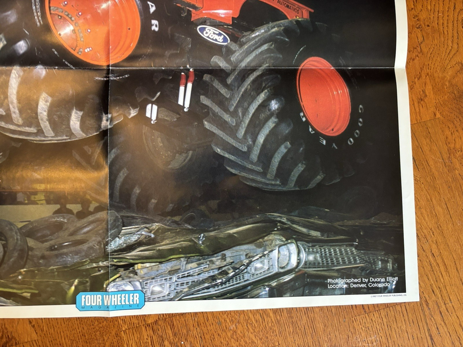 Awesome Kong II 1987 vintage mini fold out Poster monster truck C2761