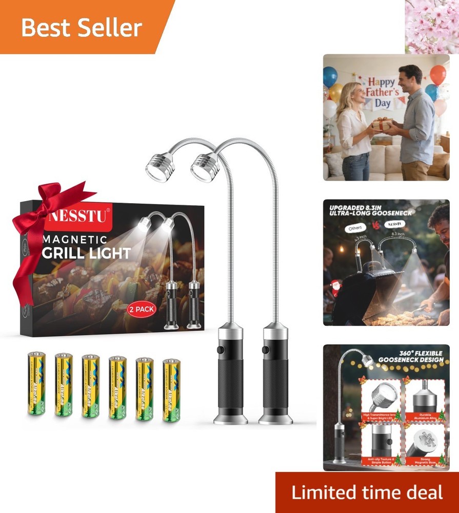 Super Bright 2-Pack BBQ Lights with 360° Flexibility - Ideal for Night Grilling