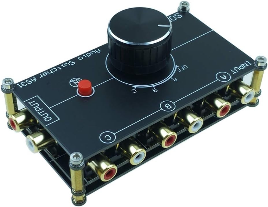 3 in 1 Out RCA Stereo Audio Source switcher Switch Signal selector Splitter s...