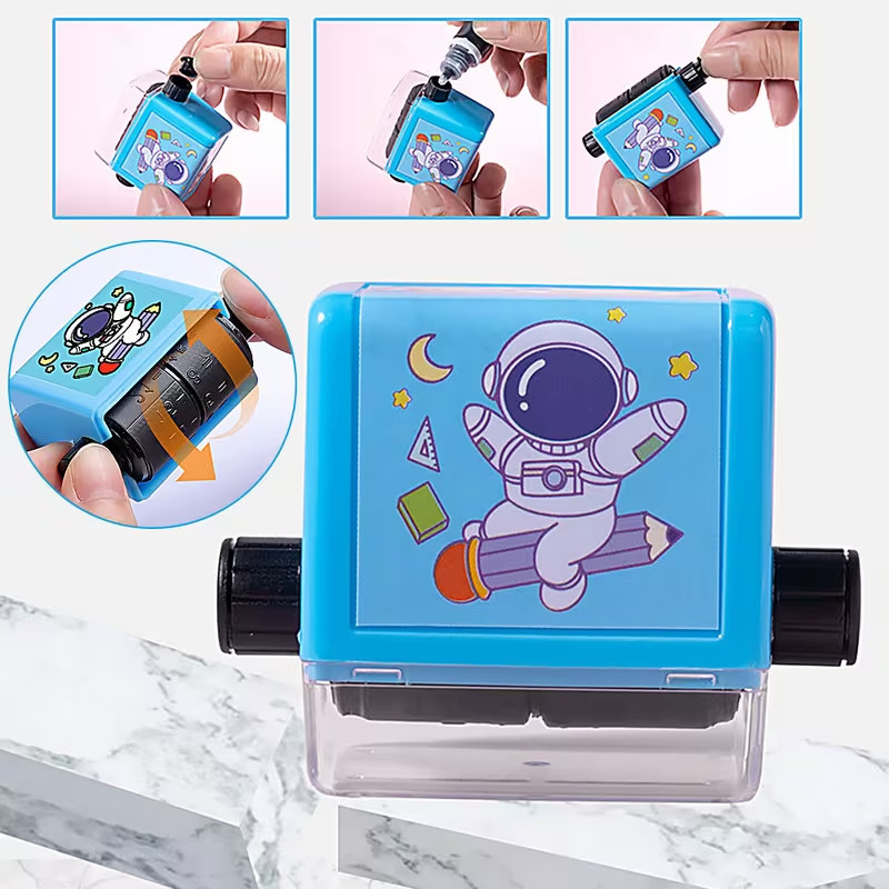 Kids Math Roller Stamp Addition Subtraction Learning Tool Reusable Educational