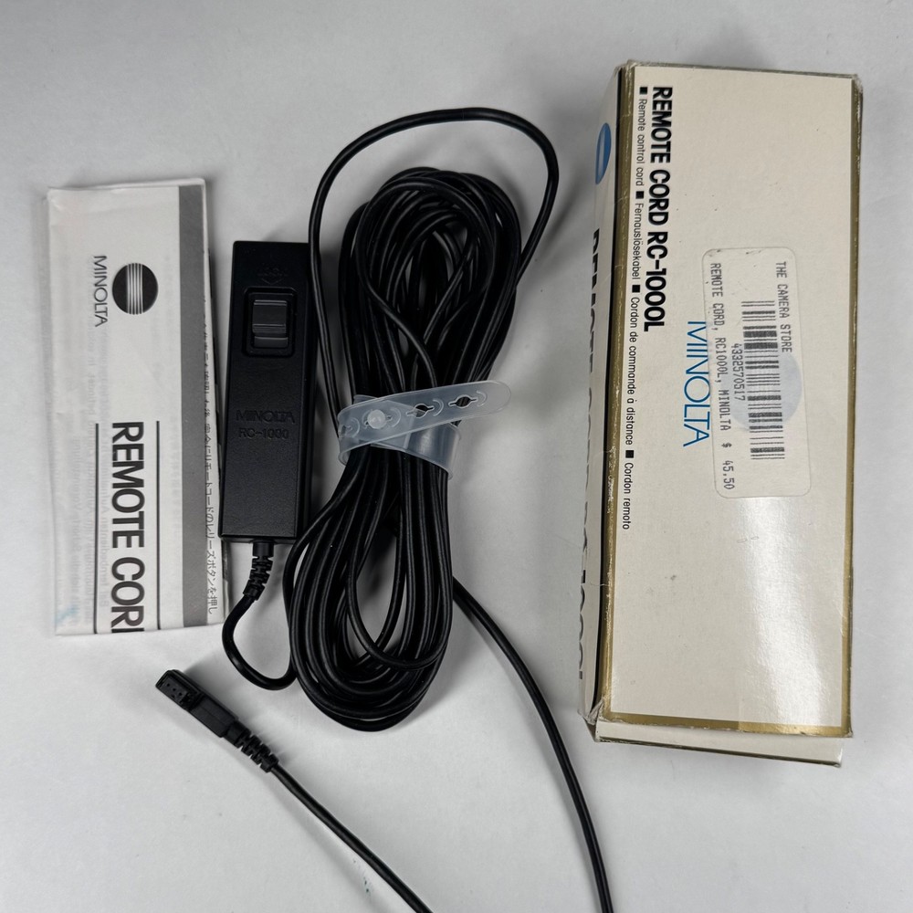 Minolta Maxxum RC-1000L Remote Shutter Release Control Cord With Manual