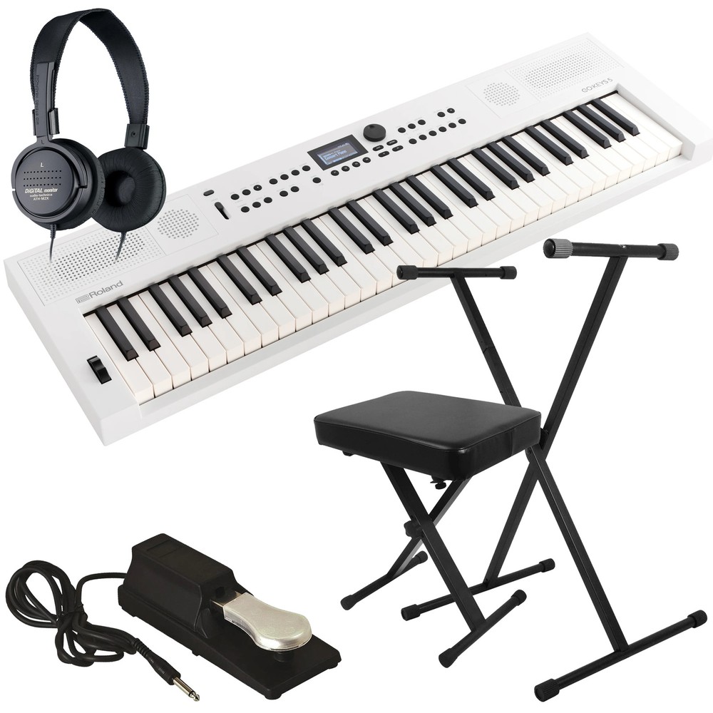 Roland Go:Keys 5 Music Creation Keyboard - White KEY ESSENTIALS BUNDLE