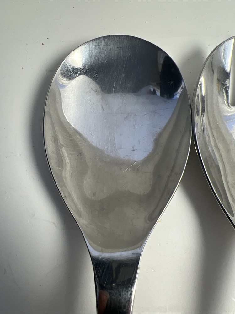 Heavy Stainless Steel Salad Serving Set Spoon Fork Long Handled Wedding Formal