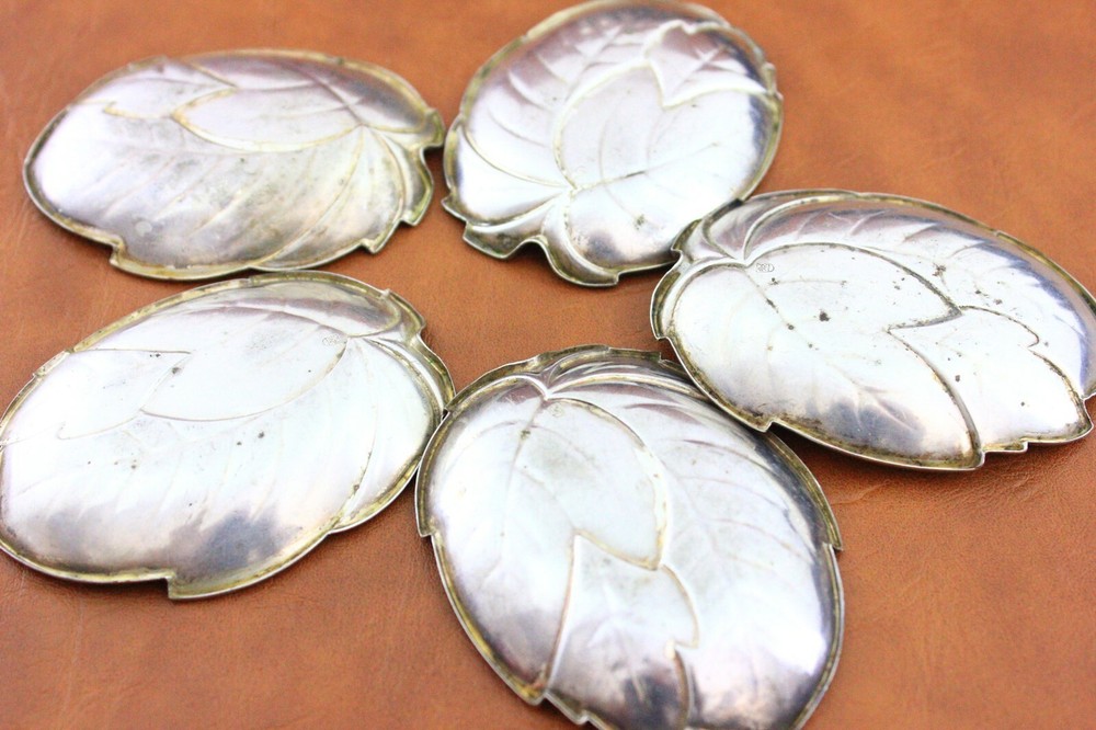 5 Vintage Silver Plated Leaf Dish WMF Germany Candy Trinket Dish 70 CM X 55 CM