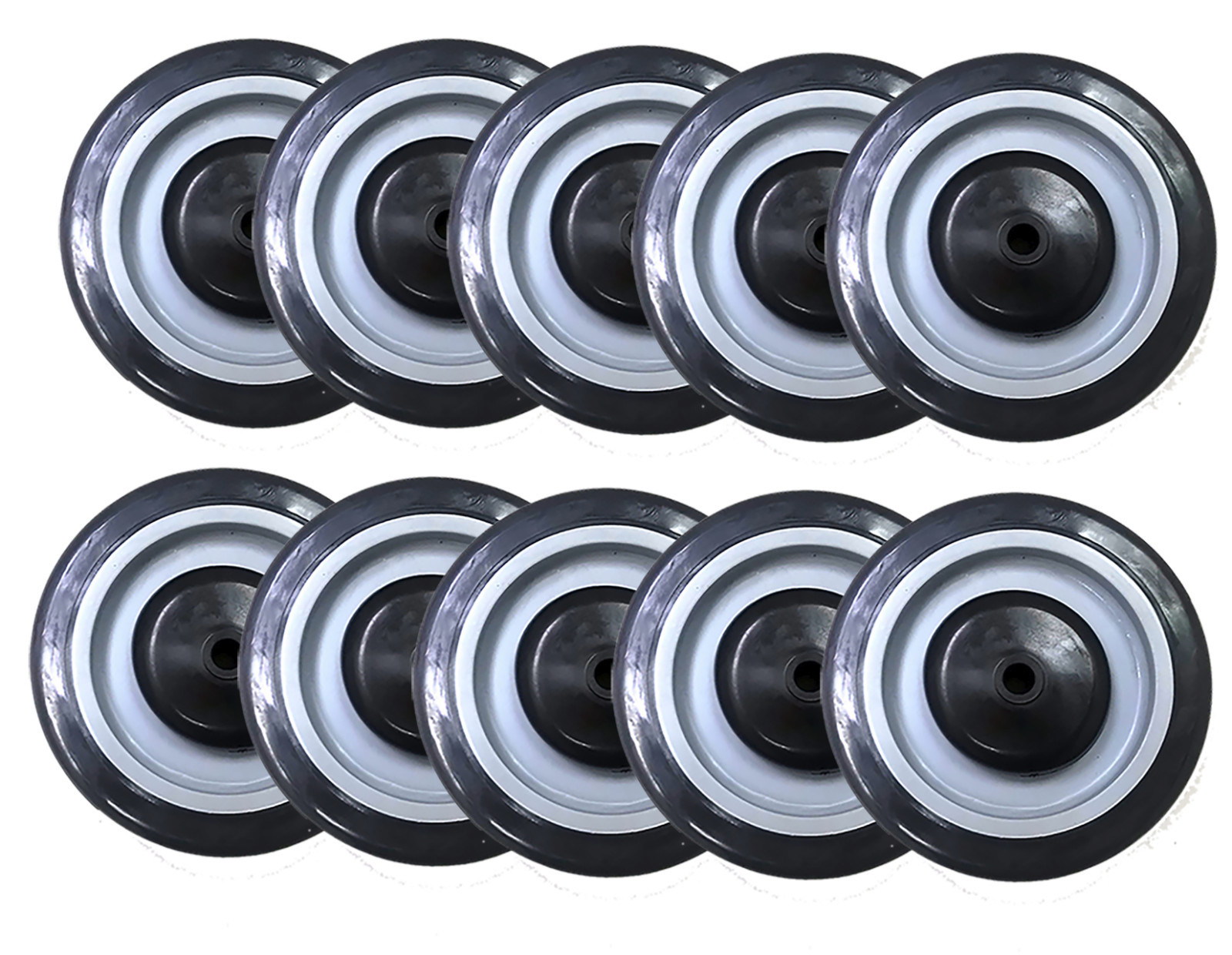 5" x 1-1/4" Polyurethane Shopping Cart Wheel (3/8") - 10 EA